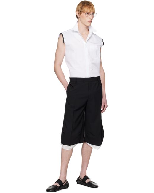 メンズ ALAINPAUL ブラック Knee テーラードショートパンツ Black