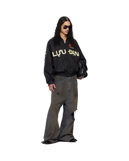 Lu'u Dan Black Windbreaker-D Jacket for men