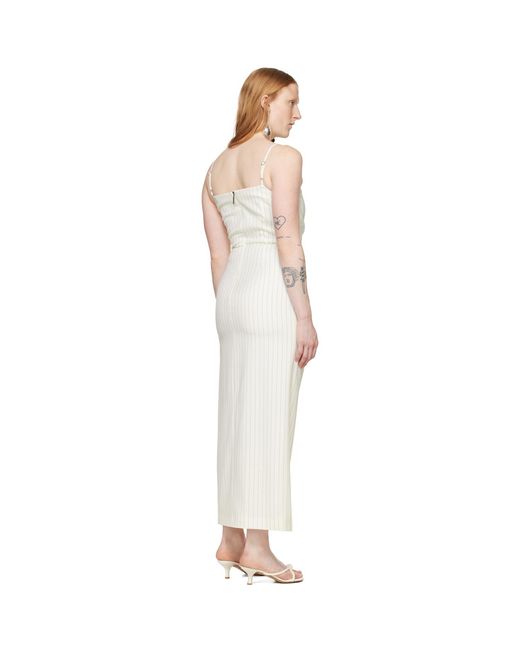 MSGM Black Off-white Pinstripe Maxi Dress