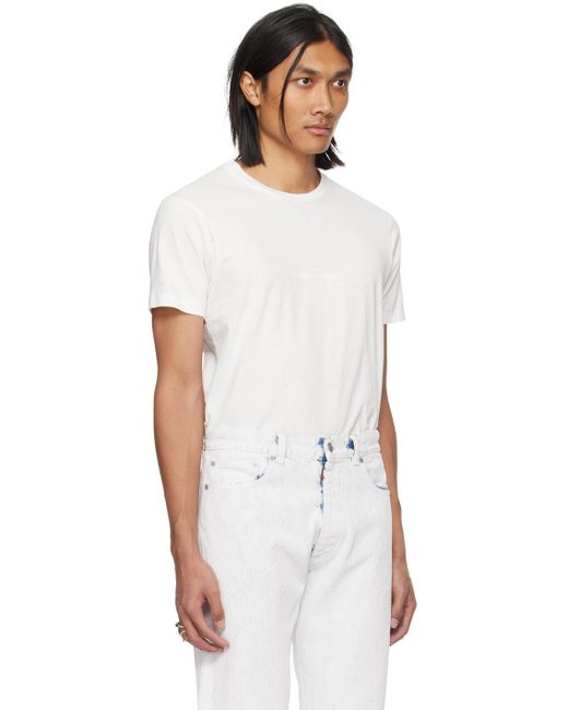 メンズ Maison Margiela ホワイト リバースロゴ Tシャツ White