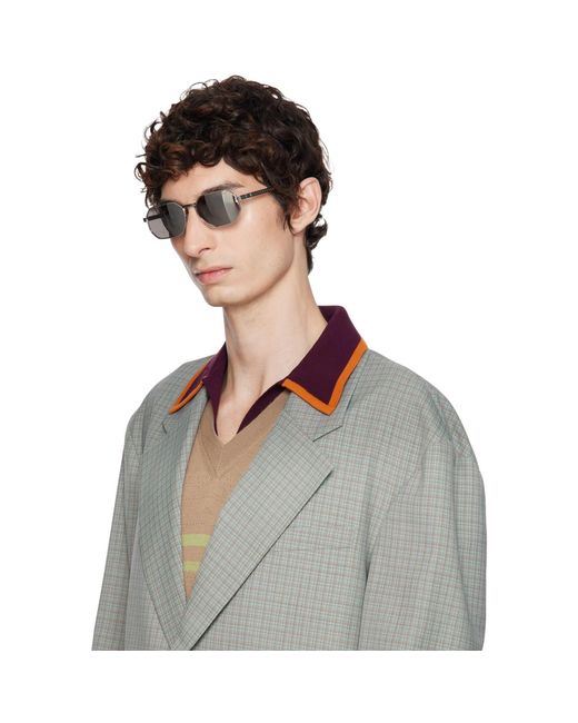 Versace Gray Greca Flow Sunglasses for men
