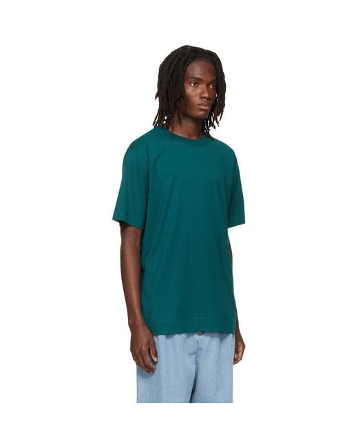 Dries Van Noten Green Regular Fit Cotton T-Shirt for men