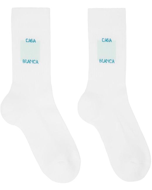 Casablancabrand White Casa Logo Socks for men