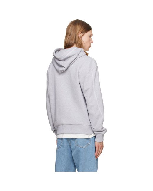 Givenchy Gray Couture Seam Contrasted Stitch Hoodie for men
