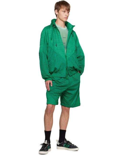 Song For The Mute Green Adidas Originals Edition Paneled Shorts for men