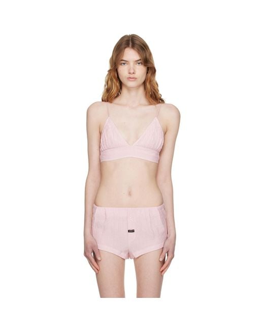 OPEN YY Pink Crinkled Bralette