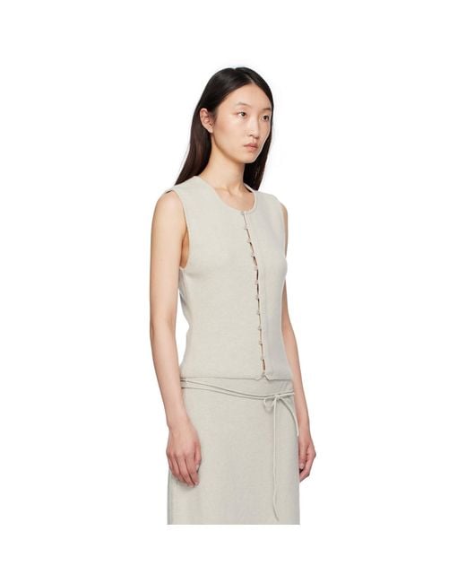 LE17SEPTEMBRE Gray Button Down Knit Tank Top