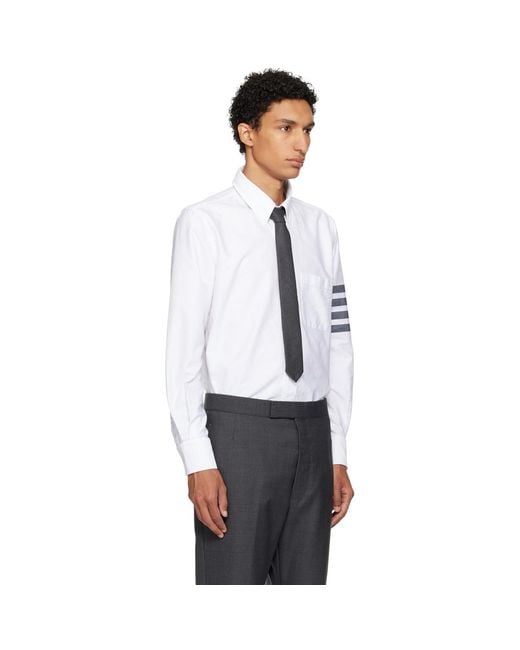 Thom Browne White Thom E Oxford 4-bar Shirt for men