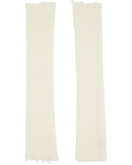 MM6 by Maison Martin Margiela Off-white Ribbed Arm Warmers