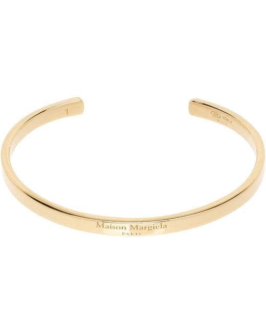 Maison Margiela Black Logo Reference Cuff Bracelet for men
