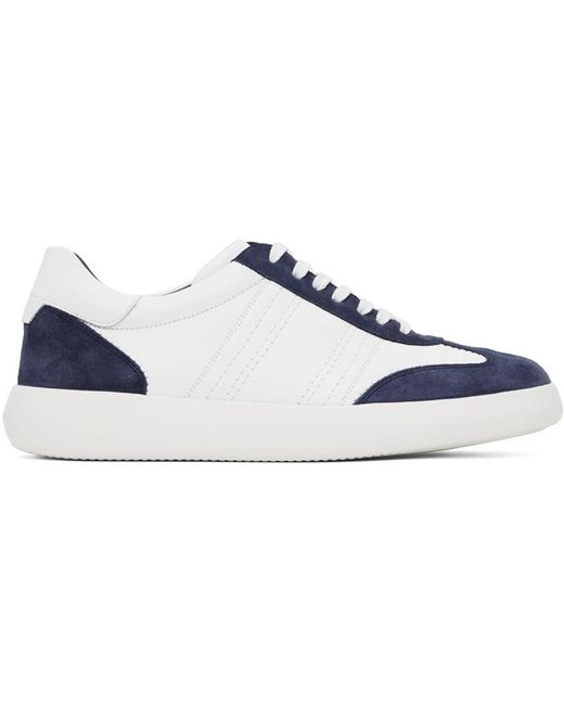 Brioni Black White & Navy Suede And Calf Leather Sneakers for men