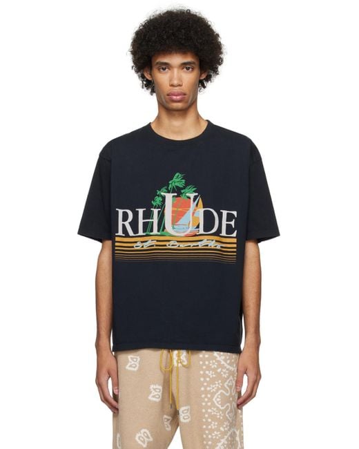 Rhude Black Tropics T-shirt for men