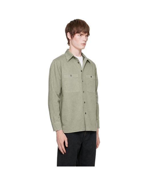 MM6 by Maison Margiela Green Khaki Cotton Overshirt for men
