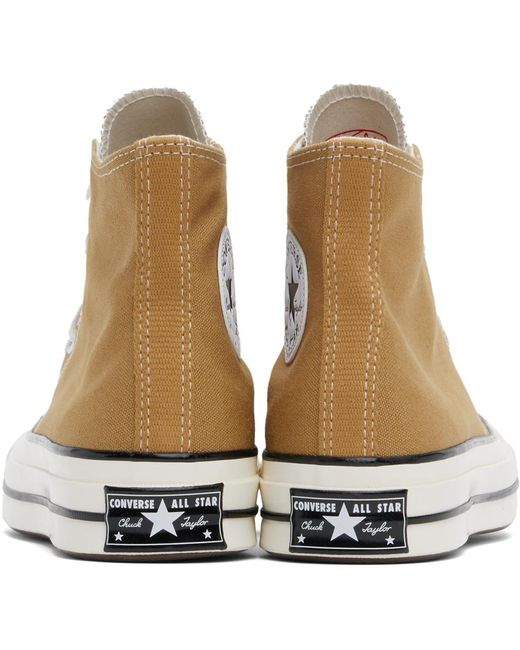 Converse Black Tan Canvas High-Top Sneakers for men