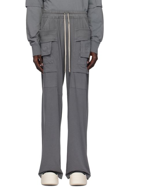 Rick Owens Gray Porterville Creatch Wide Drawstring Cargo Pants for men