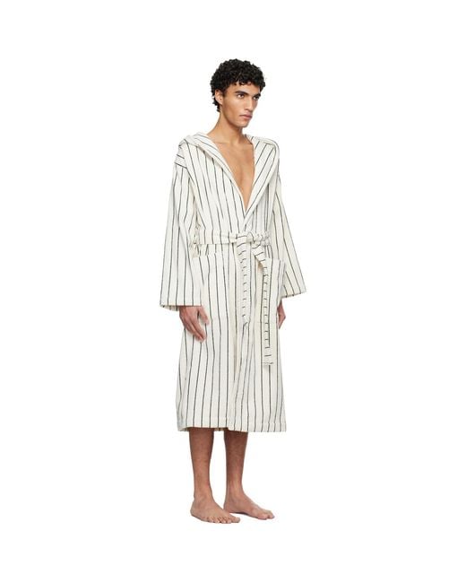 Tekla Black Terry Hooded Bathrobe for men