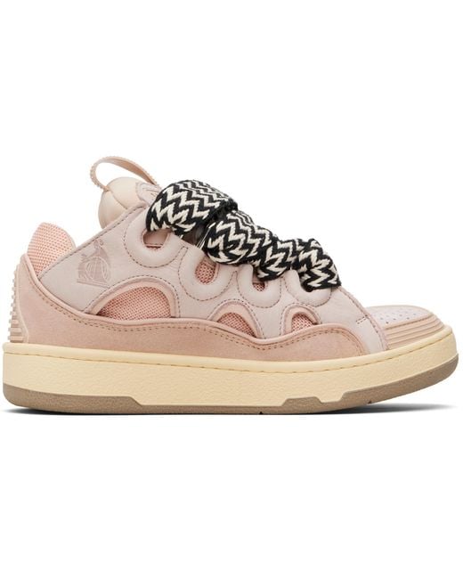 Lanvin Black Leather Curb Sneakers