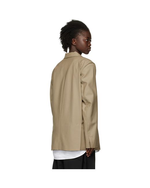 Bianca Saunders Natural Pull Over Suit Blazer
