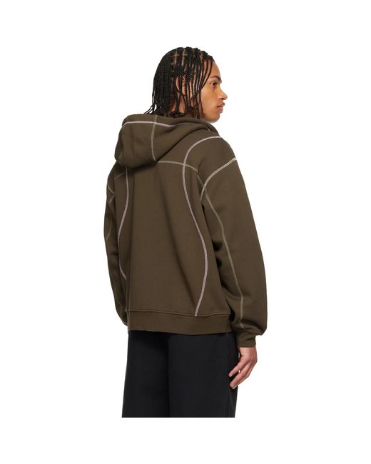 Dime Brown Court Zip Hoodie for men