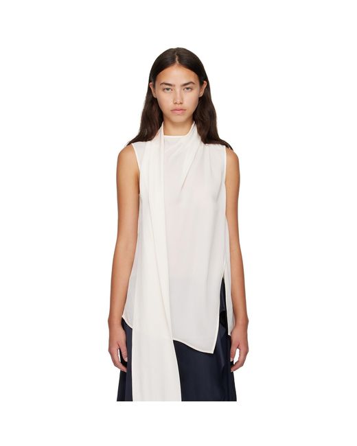 Acne White Silk Sleeveless Blouse