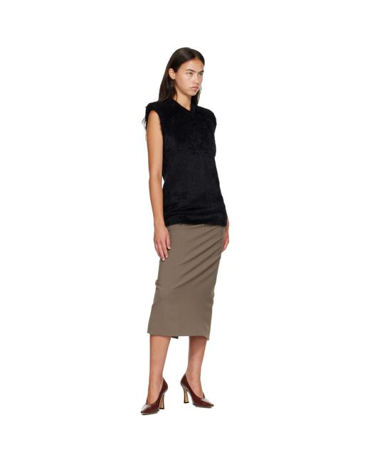 Mugler Black Brushed Knit Sleeveless Vest