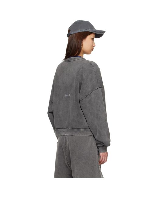 Acne Gray Logo Patch Sweatshirt