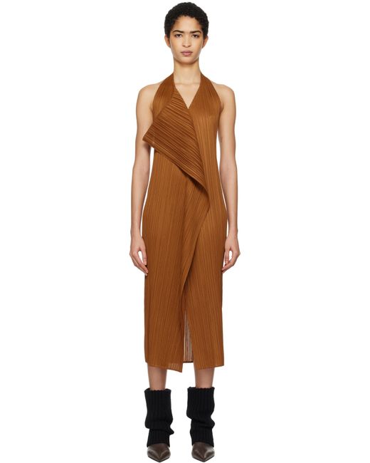 Pleats Please Issey Miyake Black Monthly Colors November Maxi Dress