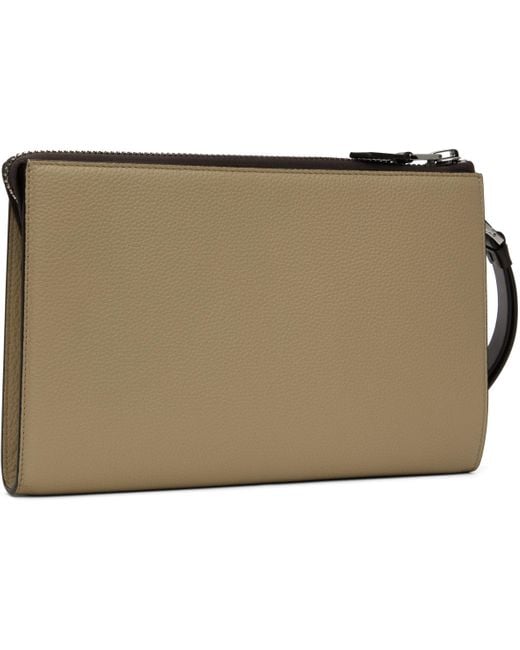 Tom Ford Brown Leather Mini Flat Pouch for men