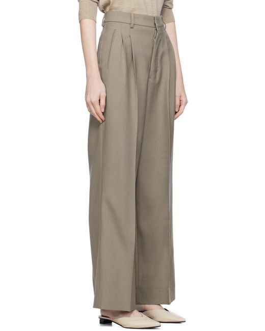 AMI Multicolor Taupe Straight-fit Trousers