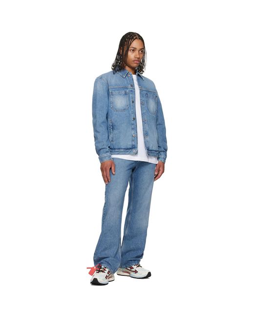Off-White c/o Virgil Abloh Blue Half Arrow Slim Relaxed Jeans for men