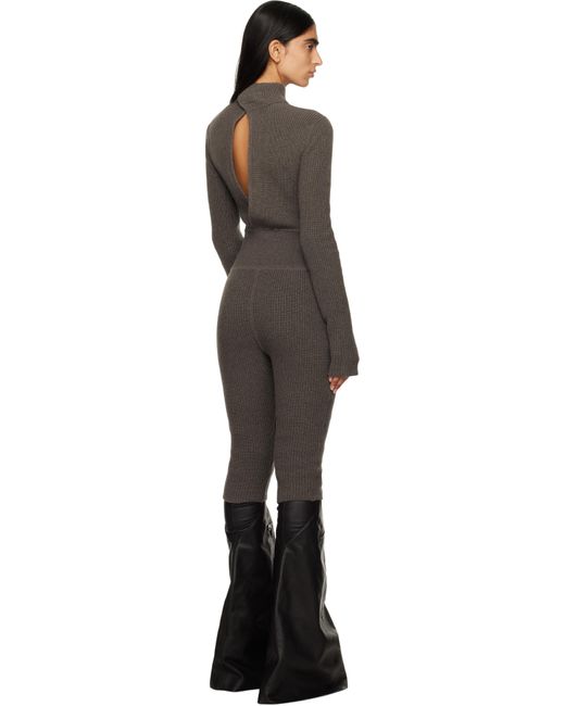 Rick Owens Black Porterville Knit Headon Jumpsuit