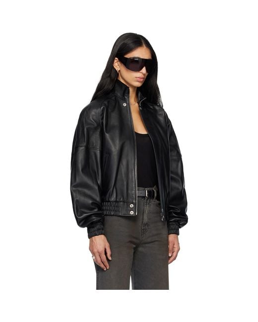 Lu'u Dan Black Blouson Leather Jacket