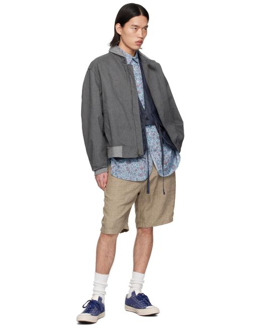 Engineered Garments Gray Stand Collar Bomber Jacket for men