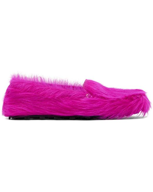 Marni Purple Calf-Hair Moc Loafers for men