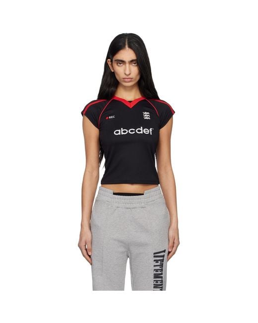 Vetements Black Alphabet Football Jersey T-Shirt