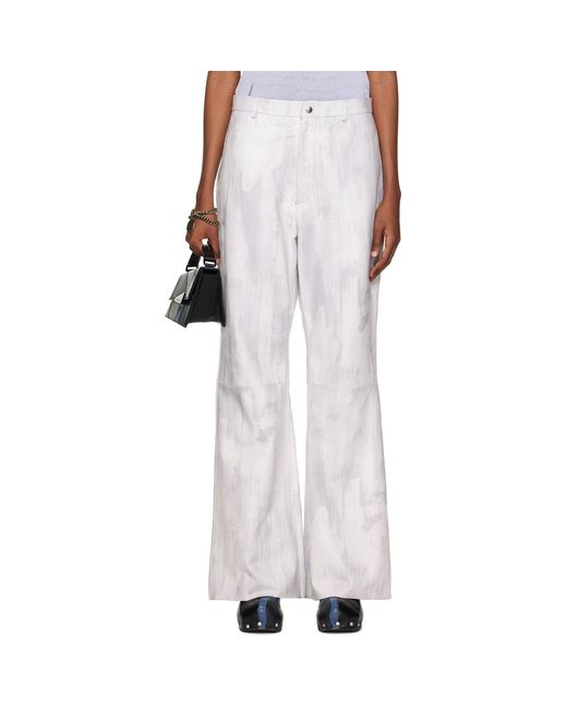 Acne White Ssense Exclusive Leather Trousers