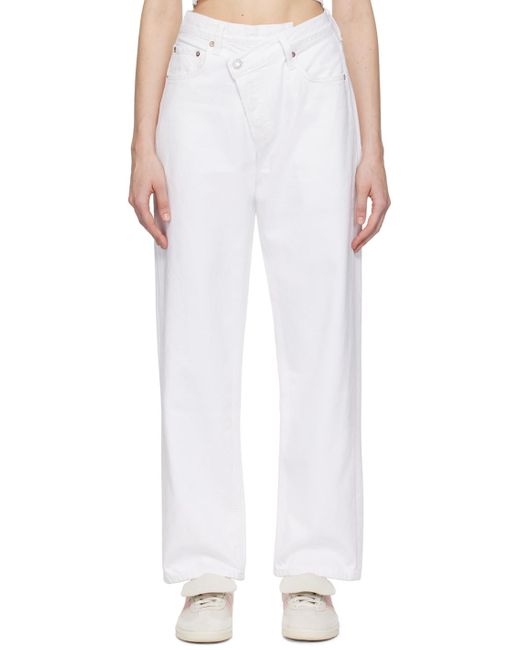 Agolde White Criss Cross Upsized Jeans