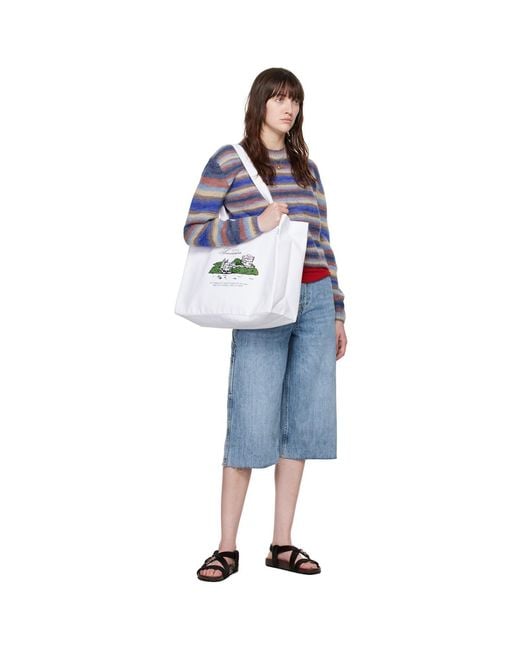 A.P.C. White Jjjjound Edition 'hôtel Souvenirs' Tote