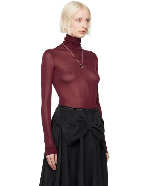 Maison Margiela バーガンディ Antistram ボディスーツ Red