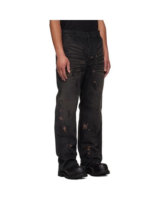 ALEXANDER DIGENOVA Black Underground Painter Trousers for men