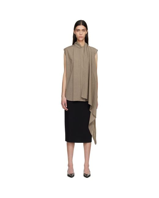 LE17SEPTEMBRE Black Cape Sleeveless Blouse