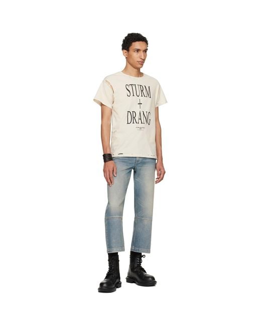 HYACYN Multicolor Off- Eet Stains Distressed 'Sturm Und Drang' T-Shirt for men