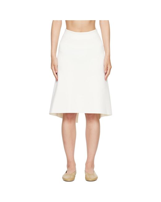 Totême White Dipped Knit Midi Skirt