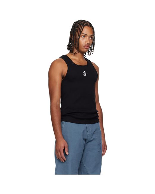 J.W. Anderson Black Anchor Embroidery Tank Top for men