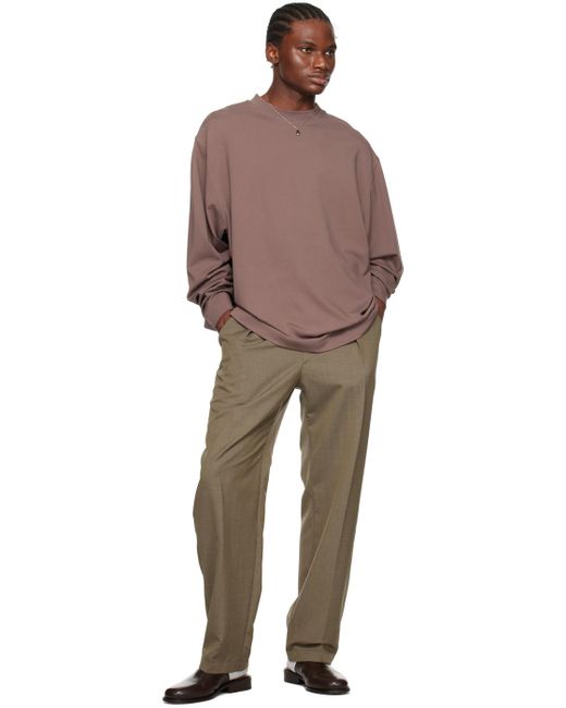 Lemaire Brown Taupe Dropped Shoulder Sweatshirt for men