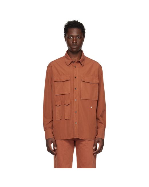 Etudes Studio Orange Checkpoint Shirt for men