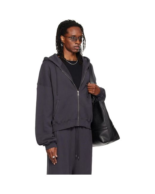 Lu'u Dan Blue Washed Zip Hoodie for men