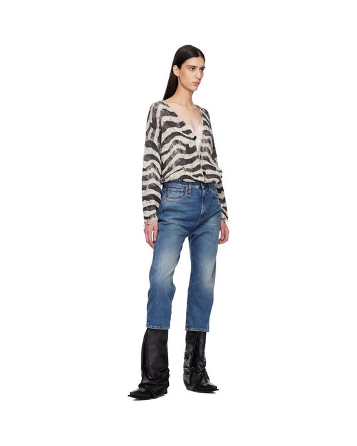 R13 Blue Tailored Drop Jeans