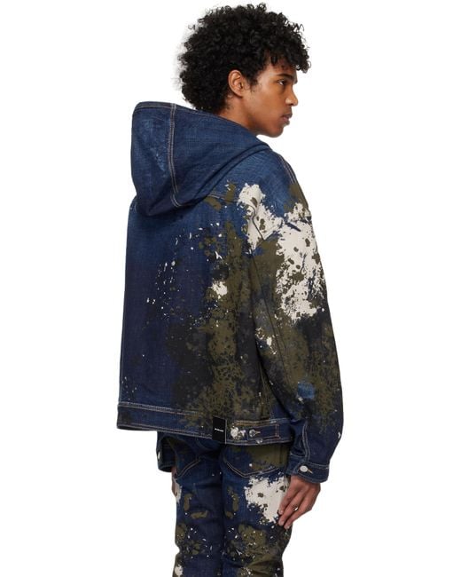 DSquared² Blue Workwear Zipped Denim Jacket for men