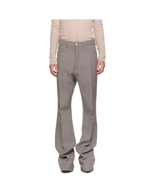 Rick Owens Gray Tower Bolan Bootcut Trousers for men